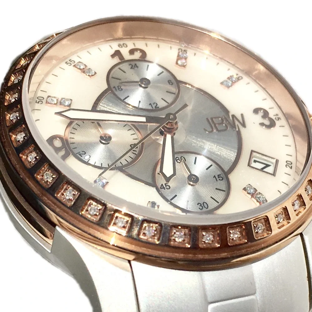 💎 JBW Diamond & Swarovski crystal 18k rosegold watch mother of pearl 723